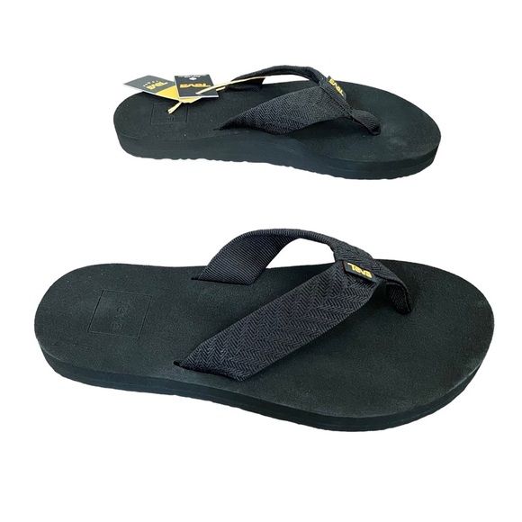 NWT Teva Mush 2 Women’s Black thong flip flop Sandal Size 6 - Picture 1 of 7